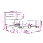 Casa si Gradina - Mobilier - Paturi si accesorii - Paturi - Pat cu biblioteca fara saltea, alb, 140x190 cm, lemn masiv pin - Infinity.ro