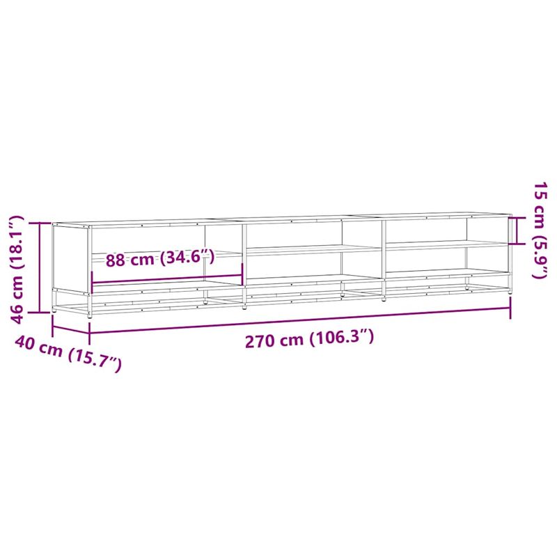 Casa si Gradina - Mobilier - Comode si corpuri - Comode - Comoda TV, stejar maro, 270x40x46 cm, lemn prelucrat - Infinity.ro