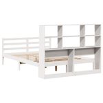 Casa si Gradina - Mobilier - Paturi si accesorii - Paturi - Pat cu biblioteca fara saltea, alb, 140x190 cm, lemn masiv pin - Infinity.ro