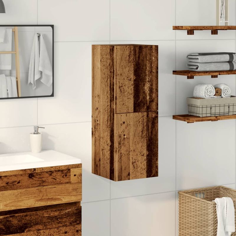 Casa si Gradina - Mobilier - Mobilier baie - Comode baie - Dulap suspendat de baie lemn vechi, 30x30x80 cm, lemn prelucrat - Infinity.ro