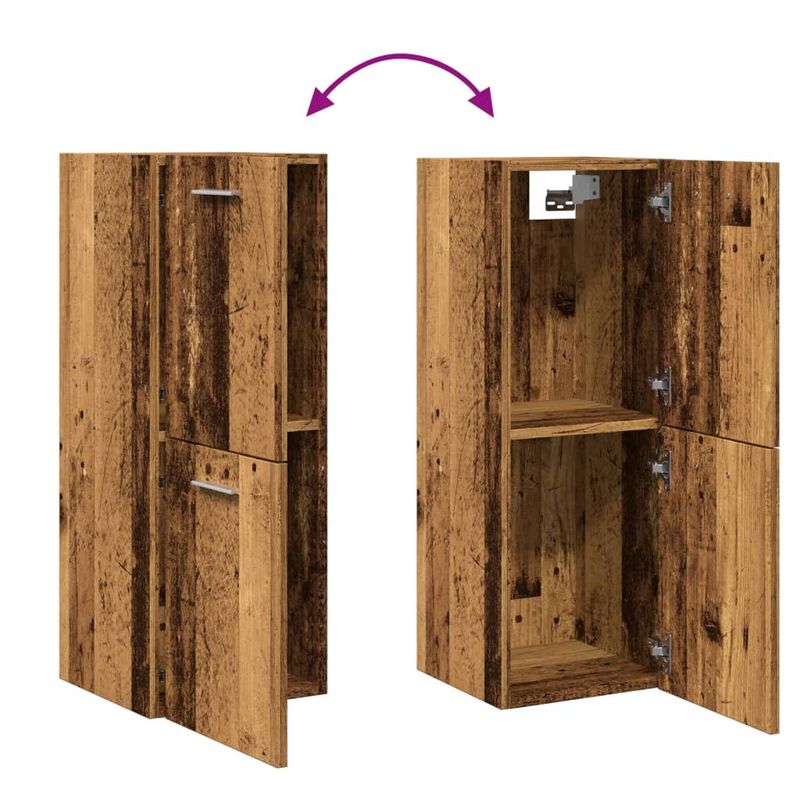 Casa si Gradina - Mobilier - Mobilier baie - Comode baie - Dulap suspendat de baie lemn vechi, 30x30x80 cm, lemn prelucrat - Infinity.ro