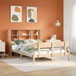 Casa si Gradina - Mobilier - Paturi si accesorii - Paturi - Pat cu biblioteca fara saltea, 160x200 cm, lemn masiv de pin - Infinity.ro