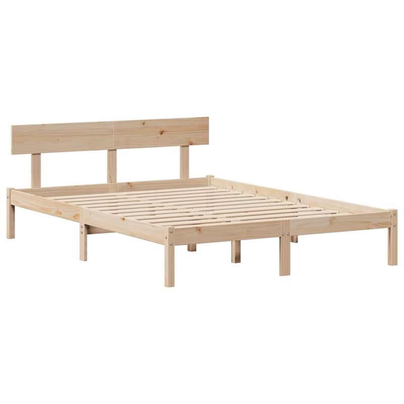 Casa si Gradina - Mobilier - Paturi si accesorii - Paturi - Pat cu biblioteca fara saltea, 160x200 cm, lemn masiv de pin - Infinity.ro