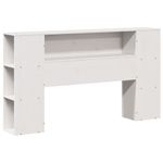 Casa si Gradina - Mobilier - Paturi si accesorii - Paturi - Pat cu biblioteca fara saltea, alb, 140x200 cm, lemn masiv pin - Infinity.ro