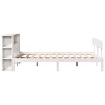 Casa si Gradina - Mobilier - Paturi si accesorii - Paturi - Pat cu biblioteca fara saltea, alb, 140x200 cm, lemn masiv pin - Infinity.ro