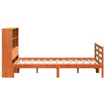 Casa si Gradina - Mobilier - Paturi si accesorii - Paturi - Pat cu biblioteca fara saltea maro ceruit 140x200 cm lemn masiv - Infinity.ro