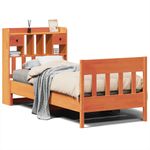 Casa si Gradina - Mobilier - Paturi si accesorii - Paturi - Cadru pat fara saltea, maro ceruit, 100x200 cm, lemn masiv pin - Infinity.ro