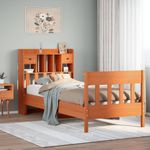 Casa si Gradina - Mobilier - Paturi si accesorii - Paturi - Cadru pat fara saltea, maro ceruit, 100x200 cm, lemn masiv pin - Infinity.ro