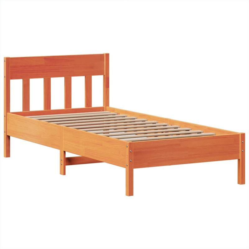 Casa si Gradina - Mobilier - Paturi si accesorii - Paturi - Cadru pat fara saltea, maro ceruit, 100x200 cm, lemn masiv pin - Infinity.ro