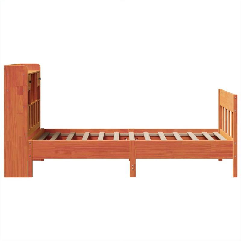 Casa si Gradina - Mobilier - Paturi si accesorii - Paturi - Cadru pat fara saltea, maro ceruit, 100x200 cm, lemn masiv pin - Infinity.ro