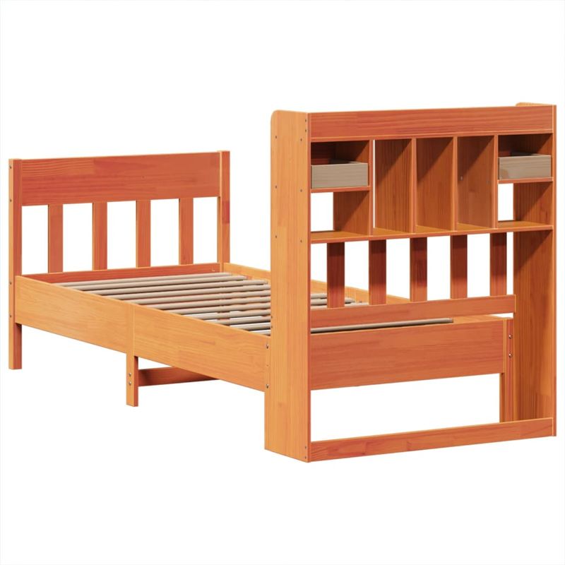 Casa si Gradina - Mobilier - Paturi si accesorii - Paturi - Cadru pat fara saltea, maro ceruit, 100x200 cm, lemn masiv pin - Infinity.ro