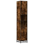Casa si Gradina - Mobilier - Mobilier baie - Comode baie - Dulap baie stejar fumuriu 35x37,5x188,5 cm lemn prelucrat/metal - Infinity.ro