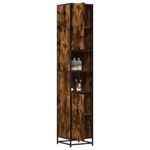 Casa si Gradina - Mobilier - Mobilier baie - Comode baie - Dulap baie stejar fumuriu 35x37,5x188,5 cm lemn prelucrat/metal - Infinity.ro