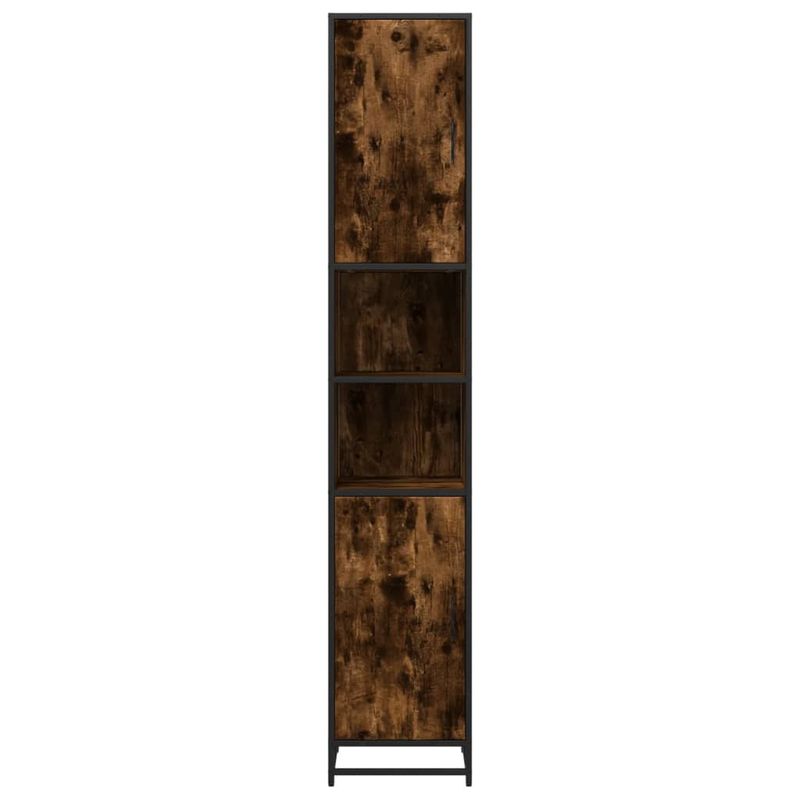 Casa si Gradina - Mobilier - Mobilier baie - Comode baie - Dulap baie stejar fumuriu 35x37,5x188,5 cm lemn prelucrat/metal - Infinity.ro