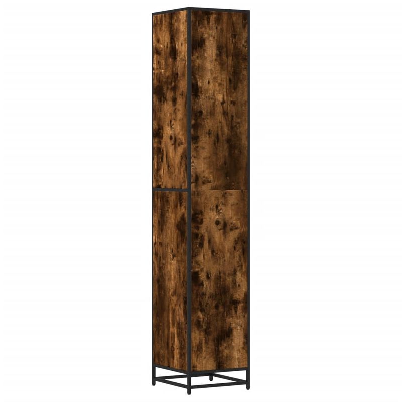 Casa si Gradina - Mobilier - Mobilier baie - Comode baie - Dulap baie stejar fumuriu 35x37,5x188,5 cm lemn prelucrat/metal - Infinity.ro
