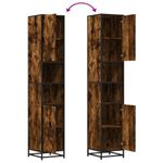 Casa si Gradina - Mobilier - Mobilier baie - Comode baie - Dulap baie stejar fumuriu 35x37,5x188,5 cm lemn prelucrat/metal - Infinity.ro