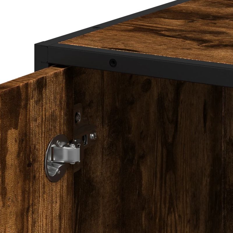 Casa si Gradina - Mobilier - Mobilier baie - Comode baie - Dulap baie stejar fumuriu 35x37,5x188,5 cm lemn prelucrat/metal - Infinity.ro