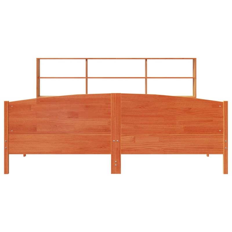 Casa si Gradina - Mobilier - Paturi si accesorii - Paturi - Pat cu biblioteca fara saltea maro 180x200 cm lemn masiv de pin - Infinity.ro
