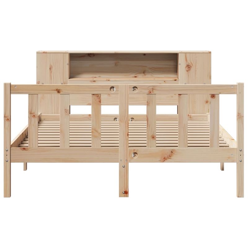 Casa si Gradina - Mobilier - Paturi si accesorii - Paturi - Pat cu biblioteca fara saltea, 140x190 cm, lemn masiv de pin - Infinity.ro