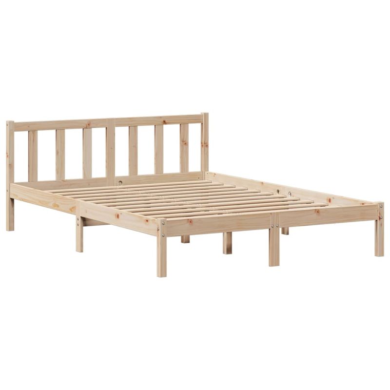 Casa si Gradina - Mobilier - Paturi si accesorii - Paturi - Pat cu biblioteca fara saltea, 140x190 cm, lemn masiv de pin - Infinity.ro