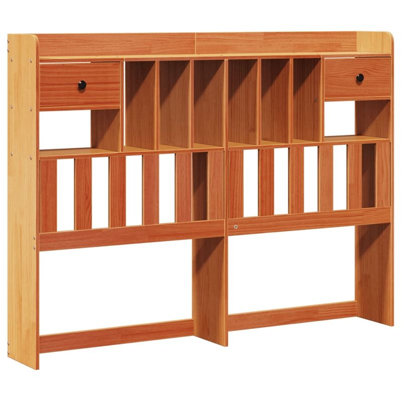 Casa si Gradina - Mobilier - Paturi si accesorii - Paturi - Pat cu biblioteca fara saltea maro 140x200 cm lemn masiv de pin - Infinity.ro