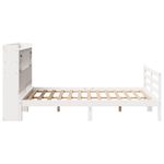 Casa si Gradina - Mobilier - Paturi si accesorii - Paturi - Pat cu biblioteca fara saltea, alb, 160x200 cm, lemn masiv pin - Infinity.ro