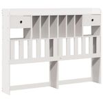 Casa si Gradina - Mobilier - Paturi si accesorii - Paturi - Pat cu biblioteca fara saltea, alb, 160x200 cm, lemn masiv pin - Infinity.ro