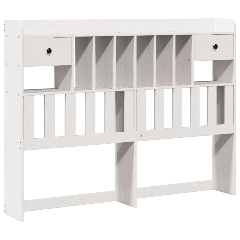 Casa si Gradina - Mobilier - Paturi si accesorii - Paturi - Pat cu biblioteca fara saltea, alb, 160x200 cm, lemn masiv pin - Infinity.ro
