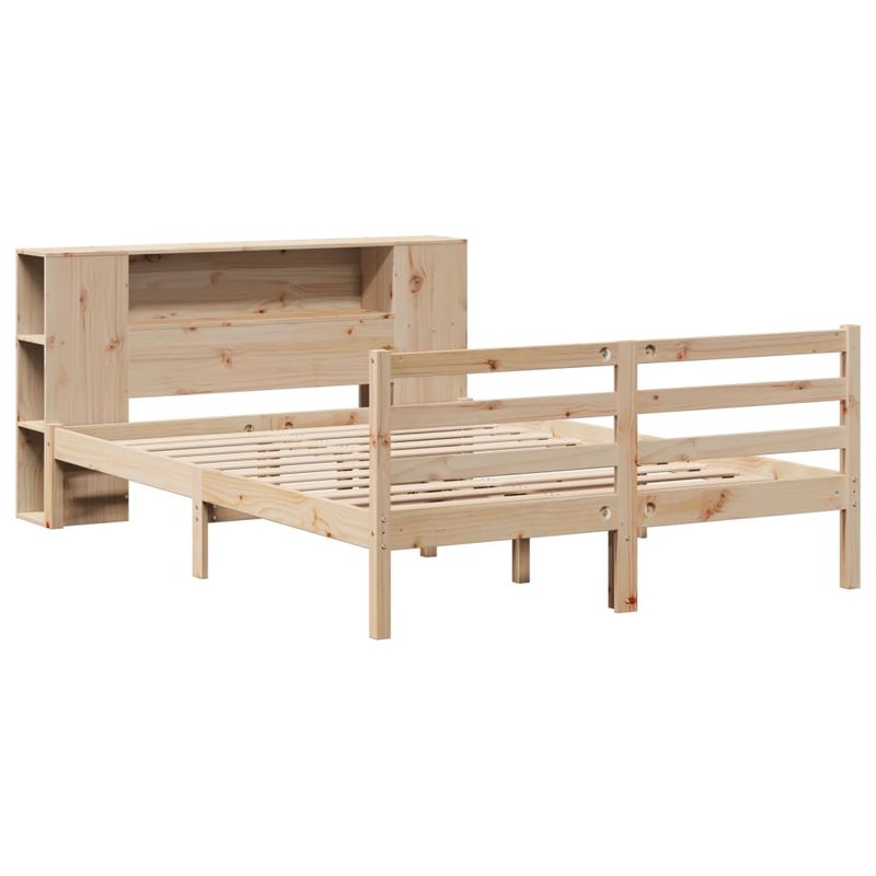 Casa si Gradina - Mobilier - Paturi si accesorii - Paturi - Pat cu biblioteca fara saltea, 120x190 cm, lemn masiv de pin - Infinity.ro