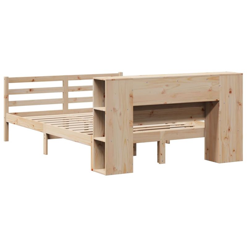 Casa si Gradina - Mobilier - Paturi si accesorii - Paturi - Pat cu biblioteca fara saltea, 120x190 cm, lemn masiv de pin - Infinity.ro
