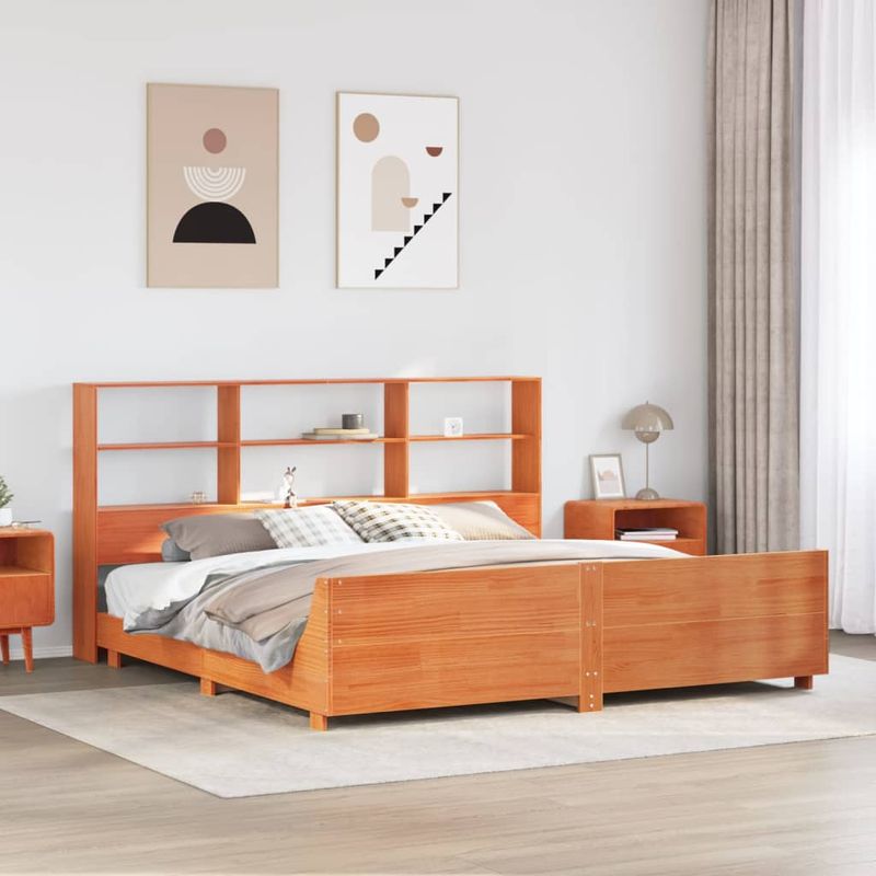 Casa si Gradina - Mobilier - Paturi si accesorii - Paturi - Cadru de pat fara saltea, maro ceruit 180x200 cm lemn masiv pin - Infinity.ro