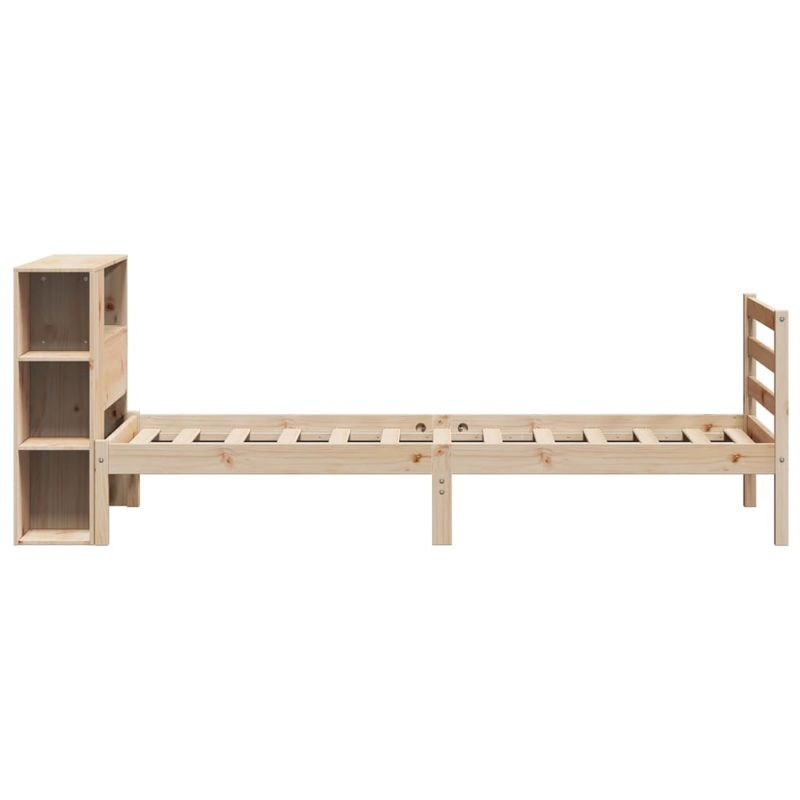 Casa si Gradina - Mobilier - Paturi si accesorii - Paturi - Pat cu biblioteca fara saltea, 75x190 cm, lemn masiv de pin - Infinity.ro