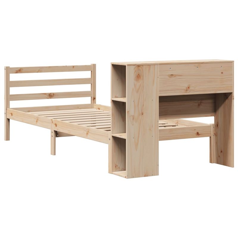 Casa si Gradina - Mobilier - Paturi si accesorii - Paturi - Pat cu biblioteca fara saltea, 75x190 cm, lemn masiv de pin - Infinity.ro