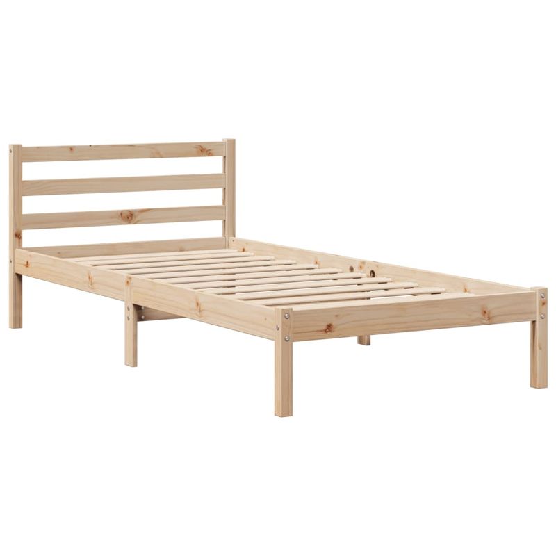 Casa si Gradina - Mobilier - Paturi si accesorii - Paturi - Pat cu biblioteca fara saltea, 75x190 cm, lemn masiv de pin - Infinity.ro