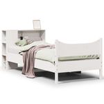 Casa si Gradina - Mobilier - Paturi si accesorii - Paturi - Cadru de pat fara saltea, alb, 75x190 cm, lemn masiv de pin - Infinity.ro