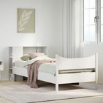 Casa si Gradina - Mobilier - Paturi si accesorii - Paturi - Cadru de pat fara saltea, alb, 75x190 cm, lemn masiv de pin - Infinity.ro