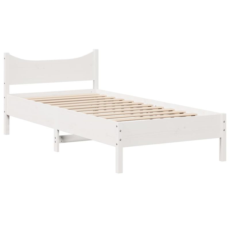 Casa si Gradina - Mobilier - Paturi si accesorii - Paturi - Cadru de pat fara saltea, alb, 75x190 cm, lemn masiv de pin - Infinity.ro