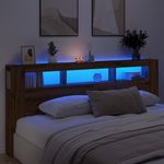 Casa si Gradina - Mobilier - Paturi si accesorii - Accesorii paturi - Tablie de pat cu LED, stejar artizanal, 220x18,5x103,5 cm, lemn - Infinity.ro