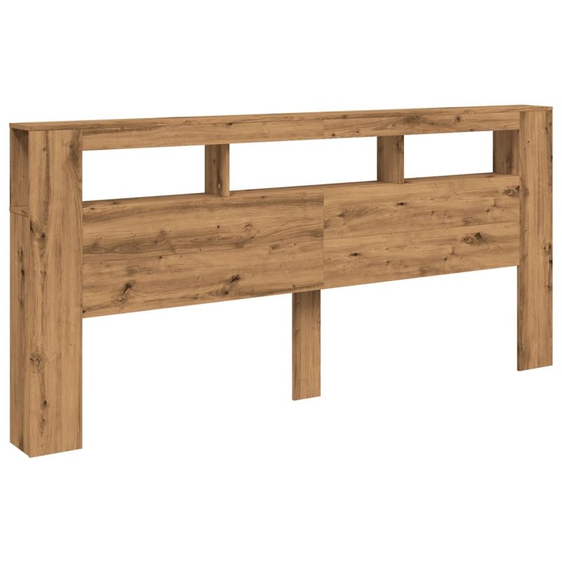 Casa si Gradina - Mobilier - Paturi si accesorii - Accesorii paturi - Tablie de pat cu LED, stejar artizanal, 220x18,5x103,5 cm, lemn - Infinity.ro