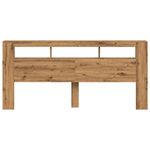 Casa si Gradina - Mobilier - Paturi si accesorii - Accesorii paturi - Tablie de pat cu LED, stejar artizanal, 220x18,5x103,5 cm, lemn - Infinity.ro