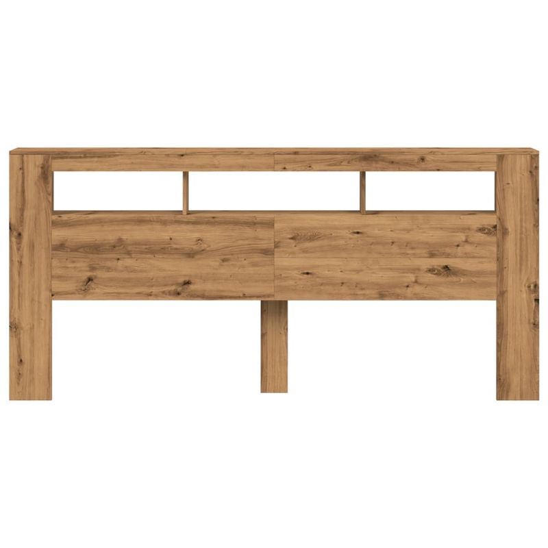 Casa si Gradina - Mobilier - Paturi si accesorii - Accesorii paturi - Tablie de pat cu LED, stejar artizanal, 220x18,5x103,5 cm, lemn - Infinity.ro