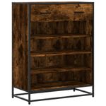 Casa si Gradina - Mobilier - Organizare si depozitare - Organizator incaltaminte - Pantofar, stejar fumuriu, 75x38x97,5 cm, lemn prelucrat/metal - Infinity.ro