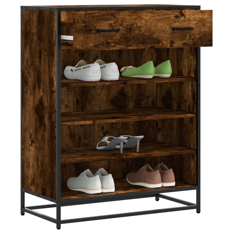 Casa si Gradina - Mobilier - Organizare si depozitare - Organizator incaltaminte - Pantofar, stejar fumuriu, 75x38x97,5 cm, lemn prelucrat/metal - Infinity.ro