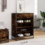 Casa si Gradina - Mobilier - Organizare si depozitare - Organizator incaltaminte - Pantofar, stejar fumuriu, 75x38x97,5 cm, lemn prelucrat/metal - Infinity.ro