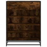 Casa si Gradina - Mobilier - Organizare si depozitare - Organizator incaltaminte - Pantofar, stejar fumuriu, 75x38x97,5 cm, lemn prelucrat/metal - Infinity.ro