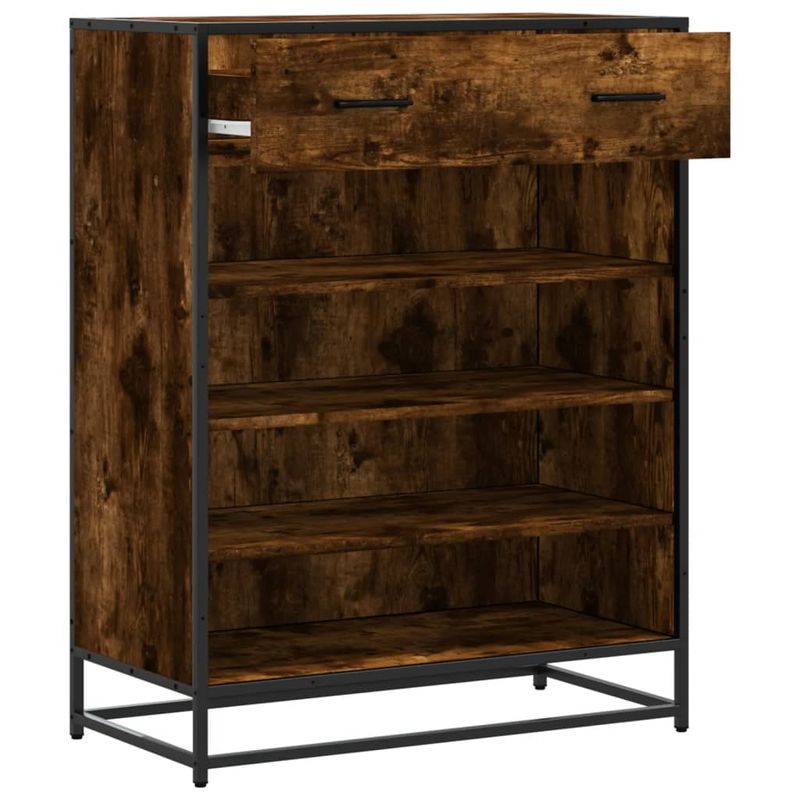 Casa si Gradina - Mobilier - Organizare si depozitare - Organizator incaltaminte - Pantofar, stejar fumuriu, 75x38x97,5 cm, lemn prelucrat/metal - Infinity.ro