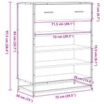 Casa si Gradina - Mobilier - Organizare si depozitare - Organizator incaltaminte - Pantofar, stejar fumuriu, 75x38x97,5 cm, lemn prelucrat/metal - Infinity.ro