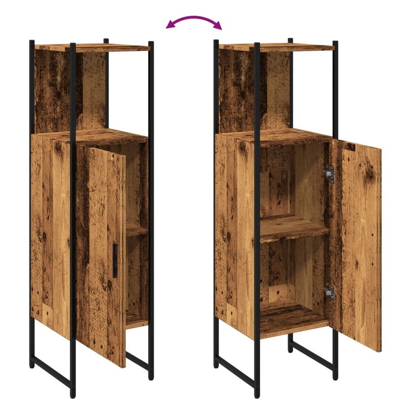 Casa si Gradina - Mobilier - Mobilier baie - Corpuri baie - Dulap pentru baie, lemn vechi, 33x33x120,5 cm, lemn prelucrat - Infinity.ro