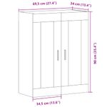 Casa si Gradina - Mobilier - Comode si corpuri - Masute de toaleta - Dulap montat pe perete, stejar artizanal, 69,5x34x90 cm - Infinity.ro