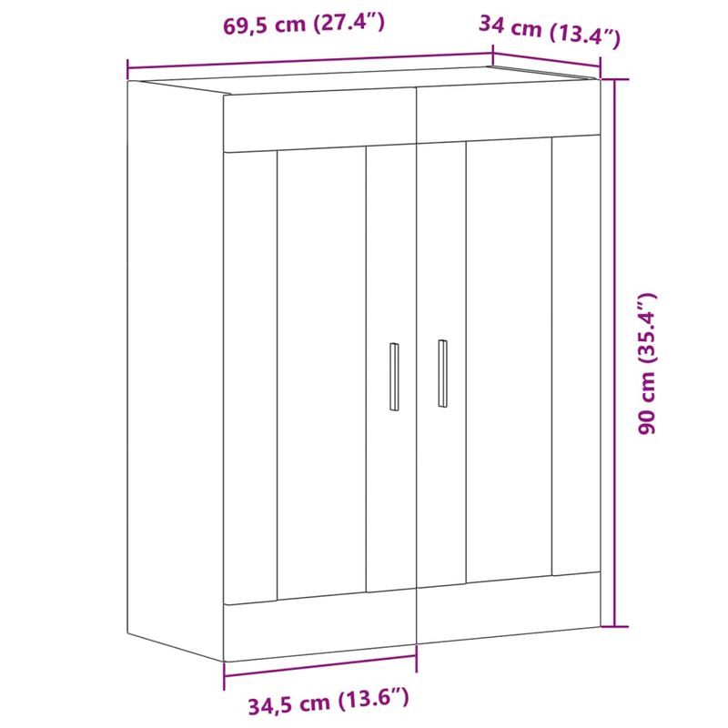 Casa si Gradina - Mobilier - Mobilier baie - Comode baie - Dulap montat pe perete, stejar artizanal, 69,5x34x90 cm - Infinity.ro
